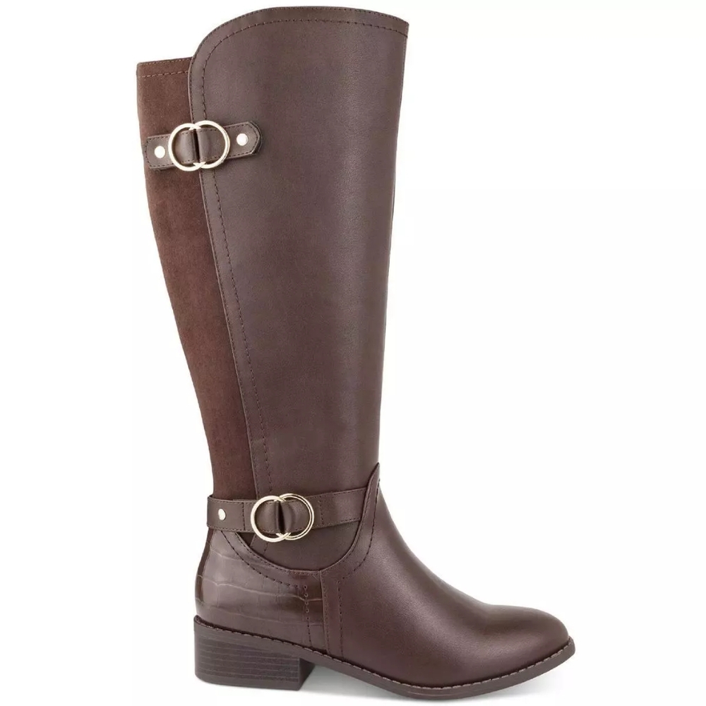 Karen Scott Leandraa Knee-High Dark Brown Riding Heel Boots Size 9 M